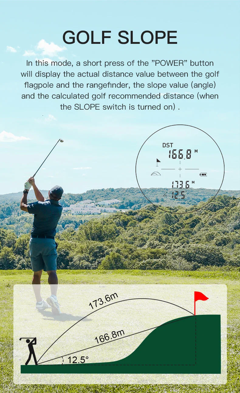 600m Golf Laser Range Finder Distance Meter Speed Measurer Scope with Pinseeker
